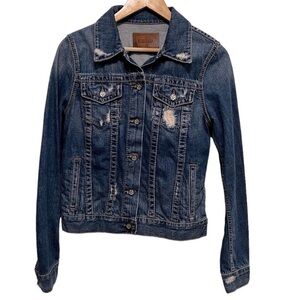 BIG STAR Denim Distressed Jean Jacket Size Small